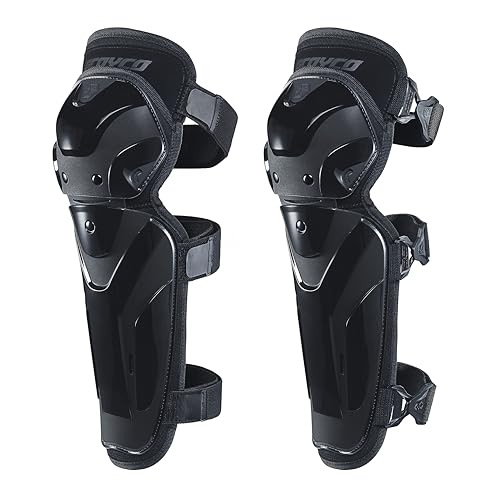 Scoyco Motorcycle Knee Guards – Adjustable Protective Pads for Motocross, Road Cycling – TPU Armor Knee Guards with Breathable Mesh Protective Gear (Black, 1 Pair)