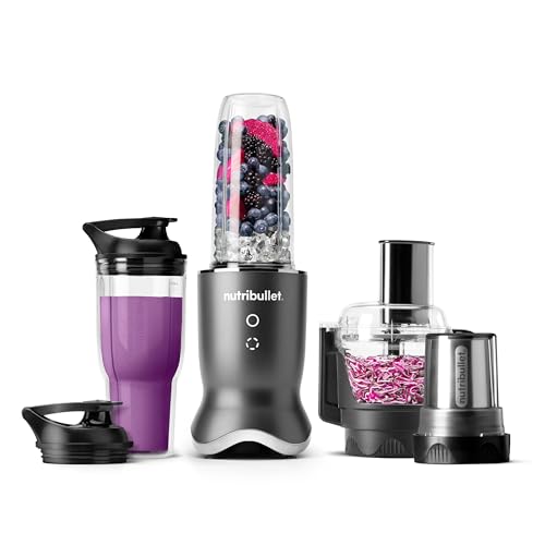 nutribullet® Ultra Plus+ 3-1 Compact Kitchen System, 1200W Kitchen System with Blender, Food Processor, and Coffee and Spice Grinder, 32oz and 24oz Blending Cups, 2-Cup Food Processor, Gunmetal Gray