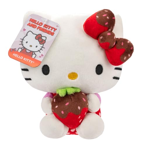 Hello Kitty and Friends 8" Plush with Chocolate Covered Strawberry - Officially Licensed Sanrio Product - Cute Soft Doll Stuffed Animal Toy - Gift for Kids, Boys, Girls - 2+