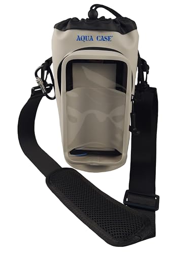 Aqua Case Cell Phone & Water Bottle Crossbody Grey Bag 100% Waterproof Floating Dry Bag Protection for Your Mobile Device During All Water Sports | Sling Carrier for Up to 34oz Travel Tumbler