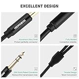 HOSONGIN 1/4" Splitter Cable, TRS to Dual 1/4" TRS Stereo Y Adapter, Gold-Plated Connectors, High-Fidelity Sound, Durable Aluminum Alloy Shell for Studio, DJ, Headphones, Live Sound Systems - 1.6Ft