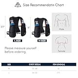 Haimont Running Hydration Vest with 2 TPU Soft Flasks, 5L Lightweight Runner Vest Pack for Women Men, Running, Trail, Race, Marathon, L, Black