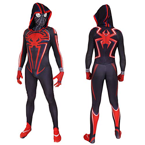 Rxuvtui Men's Halloween Cosplay Costume Superhero Spandex Jumpsuit Bodysuit Costume Mask 3D Style Cosplay Suit(Red99,Kids-L)