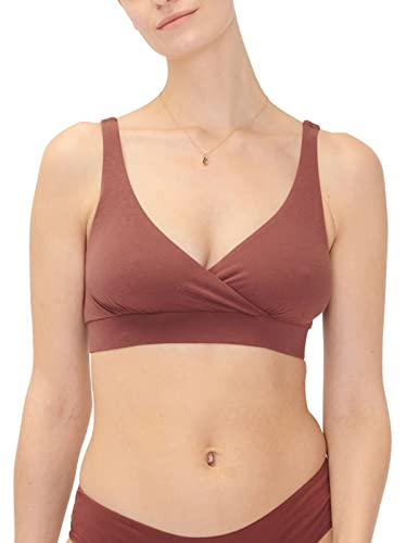 HATCH The Dream Feed and Sleep Bra - Wireless, No Hardware Nursing Bras - Maternity Bra with Crossover Front for Easy Nursing Accessibility - Breathable Premium Pima Cotton- Anise - Medium