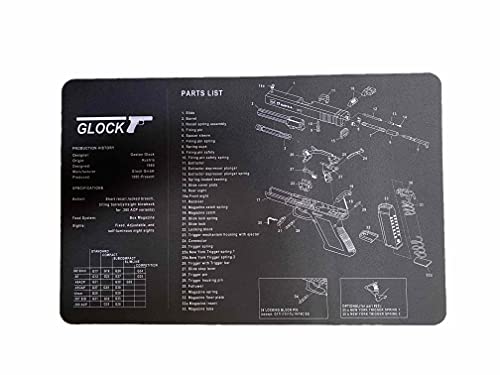 Ade Advanced Optics Mat Mouse Gaming Pad/Mat with Printed Diagram of Glock Handgun