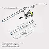 AXUYU Portable 6C Stainless Steel Elastic Fishing Rod and Reel Combos, Aluminum Alloy Handle Fishing Rod and 100 Mini Metal Spinning Wheel for River, Lake, Ice Fishing and So On