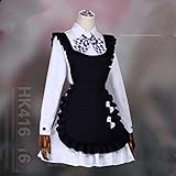 1515 Girls Frontline HK416 Lolita Dress Outfit Cosplay Costume Black Cat Apron Dress for Women Halloween Costumes (Male XL)