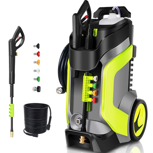 commowner Electric Pressure Washer 5000PSI 4.0GPM Power Washers with M22-14mm Pressure Hose 33FT, Power Sprayers High Pressure with 1/4" QC Compatible Surface Cleaner for Home Cars Driveways, Green