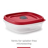 Rubbermaid 16-Piece BPA-Free Plastic Food Storage Set, Red Vented Lids - Microwave, Dishwasher Safe: Perfect for Meal Prep, Leftovers, and Kitchen Organization