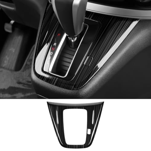 Bercicci Car Gear Shift Box Panel Cover for Honda CRV 2016 2015 2014 2013 2012 Accessories Stainless Steel Material Inner Frame Gear Shift Knob Cover Auto Interior Decoration (Black Brushed)