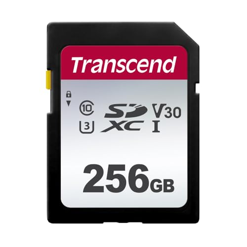Transcend 256GB SDXC Memory Card, Up to 100MB/s, UHS-I U3 V30, 4K UHD & Full HD, Class 10 High-Speed SD Card for Canon, Nikon, Sony, Pentax, Kodak, Olympus, Panasonic Digital Cameras