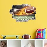 TOARTi 3D Rugby Wall Sticker Football Wall Decals for Boys Room Rugby Wall Art Decal for Boys Bedroom Sports Room Decoration Football Theme Stickers