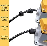 HimaPro Foot Control Switch Pedal ON Off Momentary Switch Deadman Style Aluminum Cast, 15A 110-250 VAC IP65 SPDT NO NC (50122)