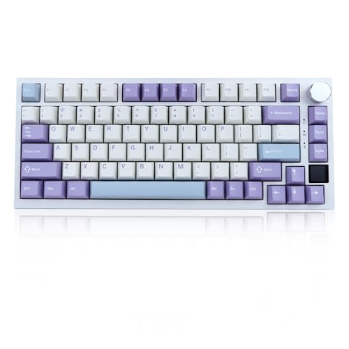 AJAZZ AK820 Pro 75% Gaming Keyboard, Triple Mode Connected RGB Backlit Mechanical Keyboard with TFT Smart Screen Display and Knob(White, Gift Switch)