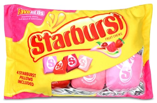 iscream Starburst FaveReds Package 17" x 11" Pillow Set with Mini Starburst Candy Pillows