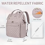 VANKEAN 17 Inch Laptop Backpack for Women Men Fashion Computer Work Bag, Large Capacity Waterproof Backpack with USB Port & RFID Pockets, College Daypack Business Travel Backpack, Light Dusty Pink