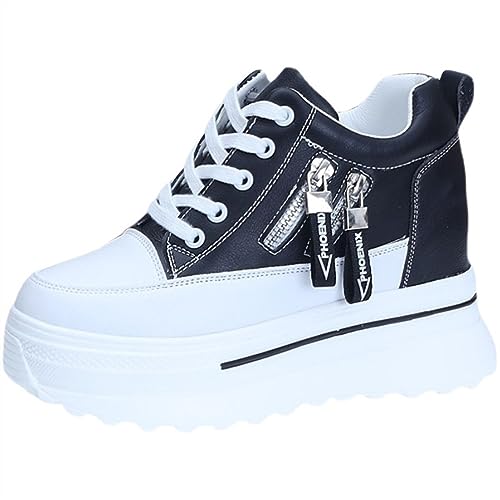 MIDILI New Sneakers High Platform Shoes Comfortable Casual Sports Shoes Women's Vulcanize Shoes Outdoor Running Shoes (Color : Black, Size : 36)