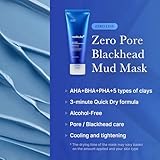 medicube Zero Pore Blackhead Mud Facial Mask - Skin Cooling & Pore Tightening - 3 Minute Quick Dry Formula with AHA, BHA, PHA, and Pore-Purifying Clay - Korean Mud Mask 3.52 oz