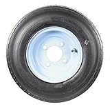 eCustomrim 2-Pack Trailer Tires On Rims 4.80-8 480-8 4.80 X 8 8 in. Load Range B 4 Lug Bolt Wheel White - 2 Year Warranty w/Free Roadside