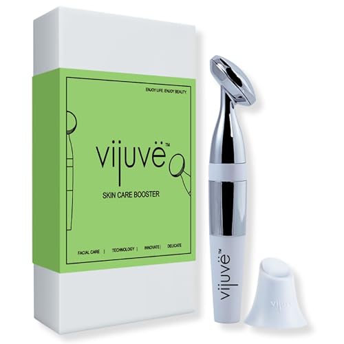 VIJUVE Anti Aging Face Massager for Wrinkles Appearance Removal and Facial Skin Tightening - Boost Effects of Skin Care Cream, Serum - Anti Wrinkle Facial Toning Massage Device