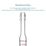 stonylab [Pack of 5] Glass Straight Inlet Adapter with 14/20 Male Glass Joint and 10mm Hose Connection Lab Glassware