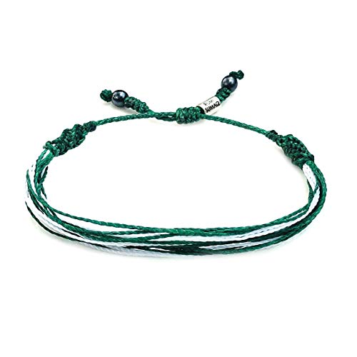 Green and White String Country Flag Bracelet for Nations Nigeria Pakistan Saudi Arabia by RUMI SUMAQ Jewelry