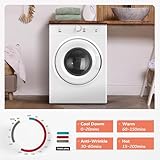 Euhomy Dryer, 3.5 Cu. Ft. 1500W Clothes Dryer, Stainless Steel Tumble Dryer with Exhaust Hose for Home, Apartment, Dorm, White