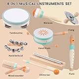 Toddlers Musical Instruments-Baby Montessori Wooden Musical Toys for Toddlers 1-3 Year Old,Kids Percussion Instruments Toy for 1 Year Boy&Girls,Christmas Birthday Gift for 1-3-5+ Year Old