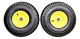 Antego Tire & Wheel Set of 2 - 15x6.00-6NHS Lawn Mower Tires with Wheel Assemblies, Compatible with John Deere Mowers, Precision Ball Bearings