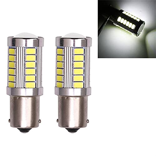 2Pcs LED Super Bright Low Consumption Ultra Long Life Car Bulb 1156 Backup Reverse Light 33-SMD 5630 5730 12V BA15S P21W ( Color : White )