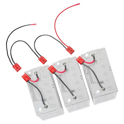 Connect-Ease 36V Trolling Motor Quick Connect/Disconnect Kit RCE36VBK | Plug and Play Boat Wiring Kit for Three 12V Batteries in Series | 8 AWG Marine Grade Wire | Lithium Compatible