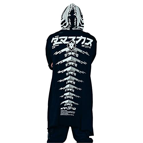 Niepce Inc Graphic Cyberpunk Zip Up Men's Fashion Hoodies Sweatshirts (White, XX-Large)