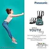 Panasonic 1500W Mixer Grinder with 3 Stainless Steel Jars set, (Coral Blue) MX-AV325 | Elements Series With SS304 Grade Stainless Steel Blade