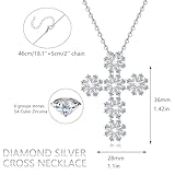 Honivy Cross Necklace for Women, Diamond Necklaces for Women Cross Chain, White Gold Plated Silver Chain, Cross Pendant Charm Necklace, Anniversary/New Year/Birthday Gifts for Women