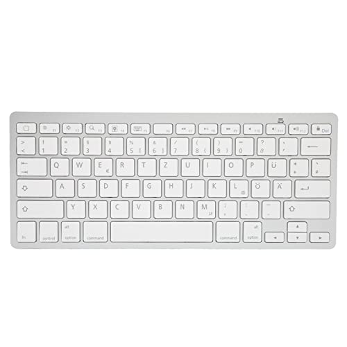 PUSOKEI Bluetooth Keyboard - QWERTZ German Layout, Slim, Silent, Stable Connection for iOS, Android,
