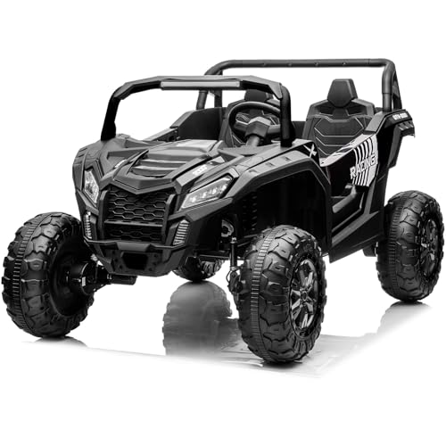 NEWQIDA XXXL Side by Side UTV, 24V Ride On Toys for Big Kids, 2 Seater Ride On Car with Remote Control, Electric Vehicles 4WD Ride On Truck Car Max 220lbs Load for Adults Teens Kids, Black