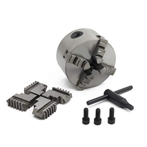 RATTMMOTOR 4" 4-Jaw K12-100mm Self-Centering Lathe Linkage Chuck 3500R/Min 60N.m 10KN, Precision Machining Center Wood Metal Lathe Chuck 16mm Through-Hole for CNC Router Engraver Milling Machine