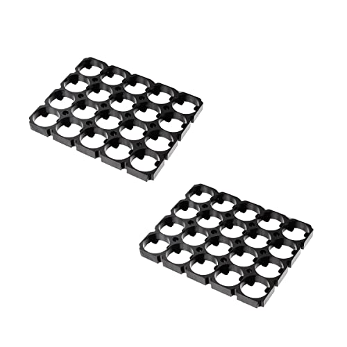 Fielect 20Pcs 4x5 Cell Spacer 21700 Lithium Battery Plastic Holder Bracket for DIY Battery Pack 21.7mm Hole Dia