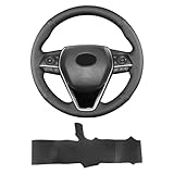 Yeolpise Hand Sewn Steering Wheel Cover,Fit for Toyota RAV4 SUV 2019-2024 / Avalon 2019-2022 / Camry 2018-2024 / Corolla 2020-2025,Non-Slip Breathable Microfiber Leather Steering Wheel Cover On Wrap