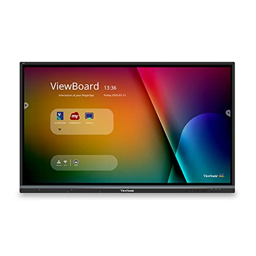 ViewSonic IFP8650 86 Inch ViewBoard 4K Interactive Flat Panel Display with 20-Point Touch, Integrated Microphone and HDMI, VGA, RJ45