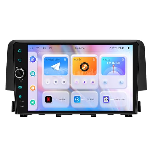 JOYING Car Radio for Honda Civic 2016-2021 Android 12 Car Stereo 9 Inch Head Unit 4GB+64GB with Wireless Carplay Android Auto Mirror Link GPS Navigation Bluetooth 5.0 HDMI Output(JY-HZ145N4)