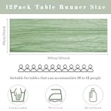 12 Pcs 10FT Sage Green Cheesecloth Table Runner 35 x 120 Inches Long Runner for Tables Gauze Fabric Boho Table Runner Decoration Rustic Sheer Runner for Wedding Baby Shower Birthday Party (Sage Green)