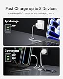 Belkin 45W Dual USB-C Wall Charger, Fast Charging Power Delivery 3.0 w/ GaN Technology for iPhone 16, 15, 14, 13, Pro, Pro Max, Plus, Mini, iPad, MacBook, Galaxy S25, Galaxy S24, & More - White