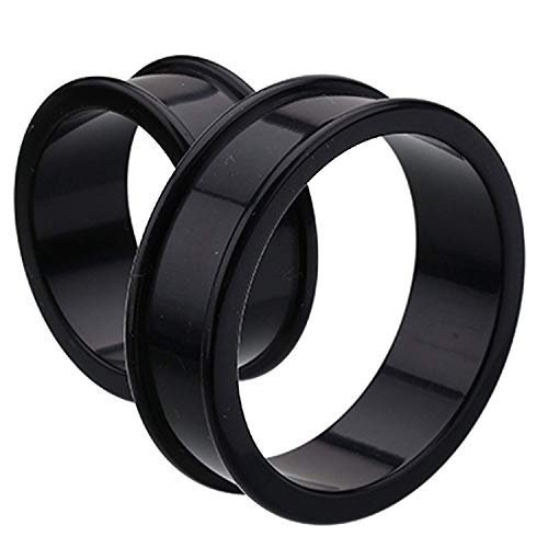 Covet Jewelry Supersize Flexible Silicone Double Flared Ear Gauge Tunnel Plug (1-7/8" (48mm), Black)