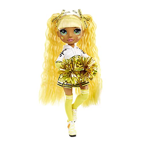 Rainbow High Cheer Sunny Madison – Yellow Cheerleader Fashion Doll with Pom Poms and Doll Accessories, Great Gift for Kids 6-12 Years Old