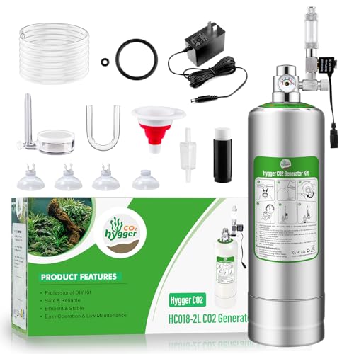 2L Aquarium CO2 Generator System, CO2 System Kit with Regulator and Needle Valve for Aquarium Plants Tanks