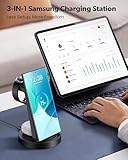 Wireless Charger for Samsung: 3 in 1 Wireless Charging Station for Samsung Galaxy Watch 7 6 5 4 3 Pro Classic Galaxy Buds - Charger Dock Stand for S25 S24 Ultra S23 S22 S21 Note Z Fold Android