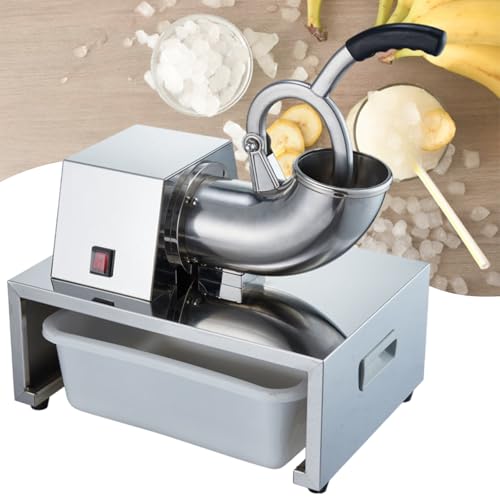 Industrial Commercial Big Ice Shaving Machine, Ice Crusher - Commercial Grade with Acrylic Case, Stainless Steel Dual Box, for Home, Bar, Restaurant,220V