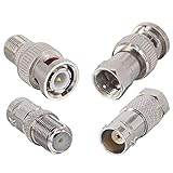 Boobrie 4PCS F Type to BNC Connector Kit F to BNC Male/Female to F Male/Female Converter BNC to F RG6 RF Coax Connector for CCTV Video Application Radio Antenna RG11/ RG6/RG59/RG58/SDI/HD SDI