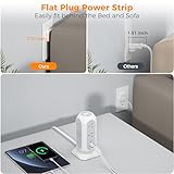 Tower Power Strip Flat Plug with 11 Outlets 3 USB (1 USB C), TESSAN Surge Protector Tower 1625W/13A,1050J Protection, 6 Feet Extension Cord with Multiple Outlets, Office Desk Supplies, Dorm Essentials